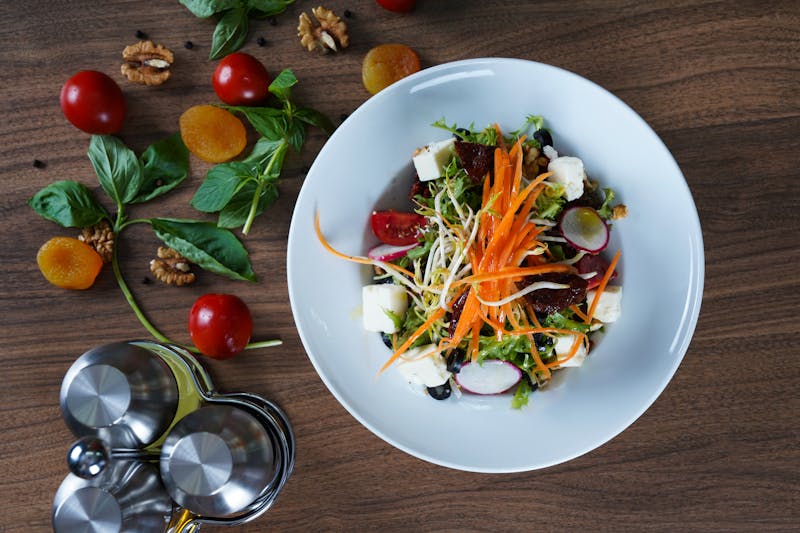 Roasted Beet Salad with goat cheese and walnuts